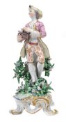 A Bow figure of a man with a bird`s nest emblematic of Liberty, circa 1765  A Bow figure of a man