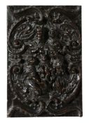 A pair of Continental carved oak panels, late 16th/early 17th century  A pair of Continental carved