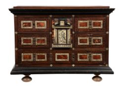 An Indo-Portuguese walnut and inlaid table top cabinet, 17th century  An Indo-Portuguese walnut and