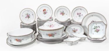 An extensive Berlin part dinner service decorated with insects and floral...  An extensive Berlin