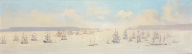 Jean Baptiste Henri Durand-Brager (1814-1879) - Panorama of the British and French fleets meeting