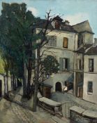 Alphonse Léon Quizet (1885-1955) - Cour Interieure au Pré-Saint-Gervais Oil on canvas Signed   A.