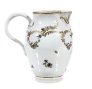 A Bristol ogee polychrome cream jug, circa 1775  A Bristol (Richard Champion) ogee polychrome cream