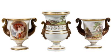 An English porcelain campana urn, circa 1815  An English porcelain campana urn,   circa 1815,