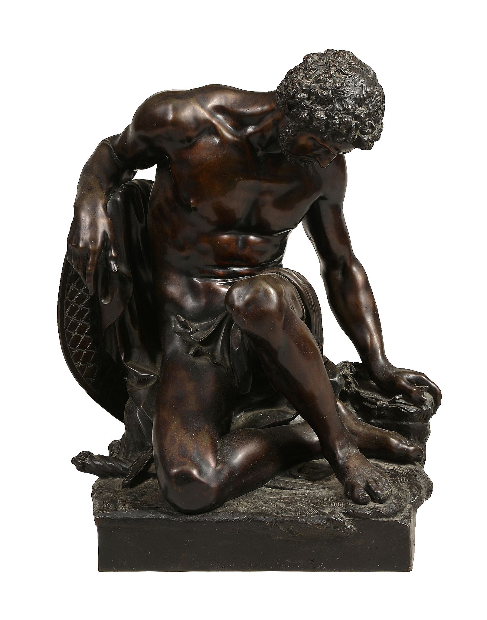 After Pierre Julien, Gladiateur Mourant, a patinated bronze model of a...  After Pierre Julien (