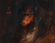 Philip Eustace Stretton (1863-1930) - Study of a Collie Oil on canvas Signed and dated   1896
