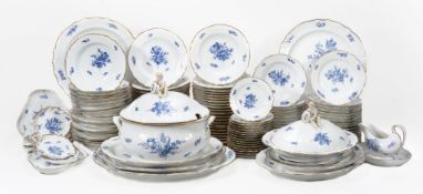 A Royal Copenhagen part dinner service painted with bouquets of flowers in...  A Royal Copenhagen