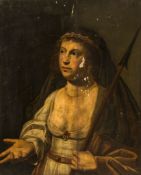 Jan van Bylert (1597/8-1671) - Portrait of a lady as Minerva, half-length, in a white dress, a