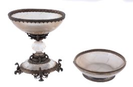 A Continental rock crystal and metal mounted chalice in Baroque style  A Continental rock crystal
