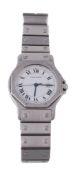 Cartier, Santos, a lady`s stainless steel wristwatch, circa 1980, no  Cartier, Santos, a lady`s