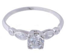 A diamond ring, the brilliant cut diamond, estimated to weigh 0  A diamond ring,   the brilliant cut