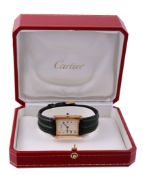 Cartier, Tank Vermeil, a mid size silver gilt wristwatch, circa 1999, ref  Cartier, Tank Vermeil,