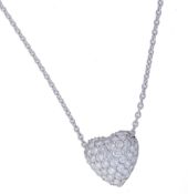 A heart shaped diamond pendant, the heart shaped pendant set with brilliant...  A heart shaped