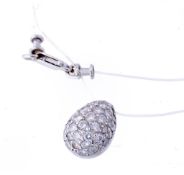 A diamond pendant, the pear shaped pendant set with brilliant cut diamonds  A diamond pendant,   the