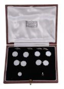 A 9 carat gold and mother of pearl gentleman`s dress set  A 9 carat gold and mother of pearl