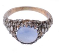 A sapphire and diamond dress ring, circa 1900  A sapphire and diamond dress ring,   circa 1900,