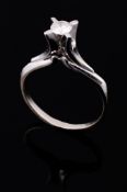 A diamond single stone ring, the brilliant cut diamond estimated to weigh 0  A diamond single