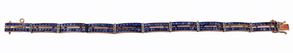 A late 19th century sapphire and diamond bracelet , the circa 1890  A late 19th century sapphire and