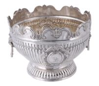 A late Victorian silver Monteith type punch bowl by Martin, Hall & Co., Sheffield 1894, with a