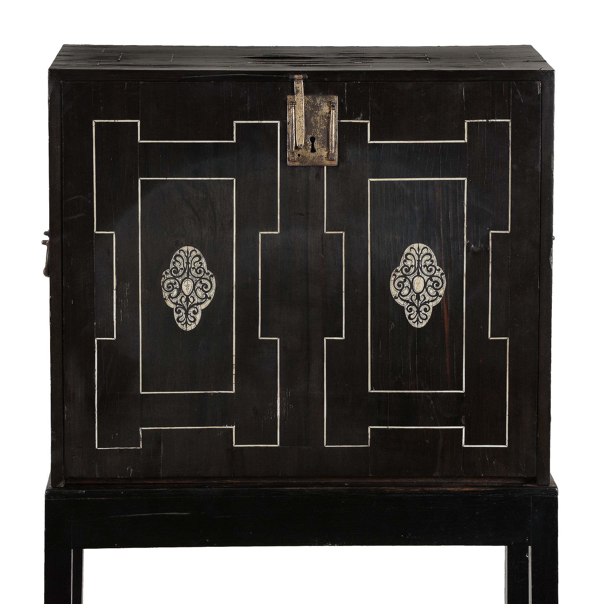 A continental ivory inlaid collectors cabinet on later ebonised stand - Image 2 of 7