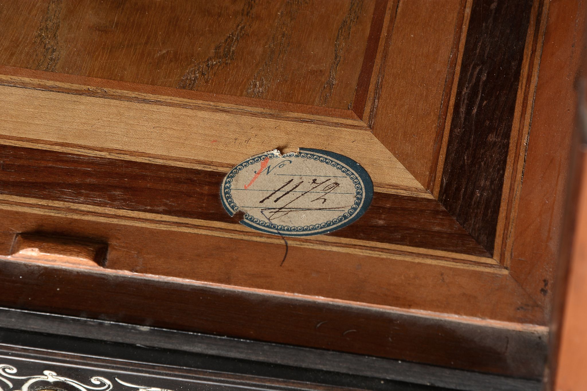 A continental ivory inlaid collectors cabinet on later ebonised stand - Image 7 of 7