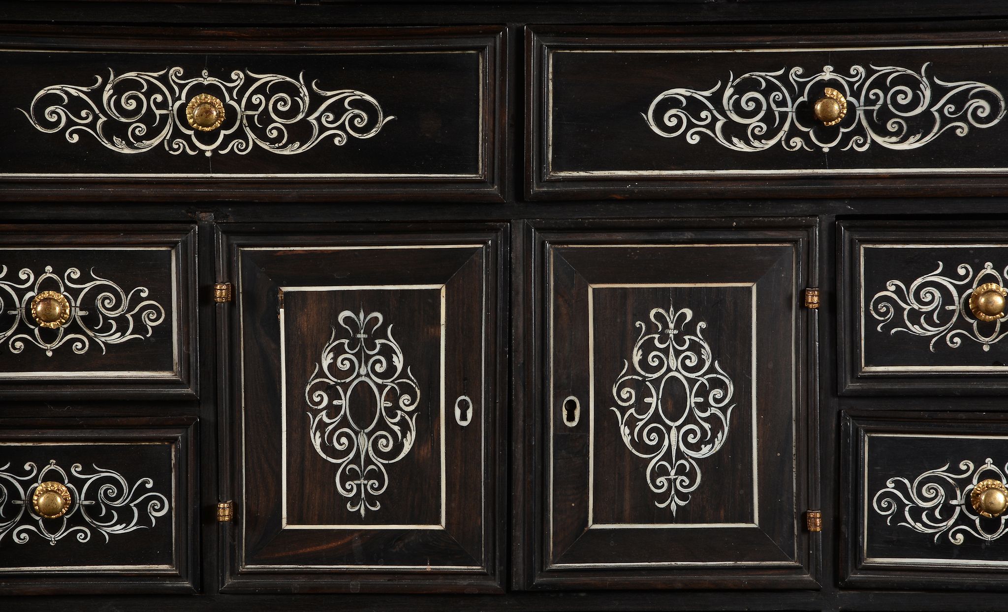 A continental ivory inlaid collectors cabinet on later ebonised stand - Image 5 of 7