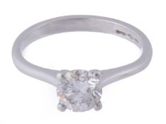 A diamond single stone diamond ring, the brilliant cut diamond weighing 0  A diamond single stone