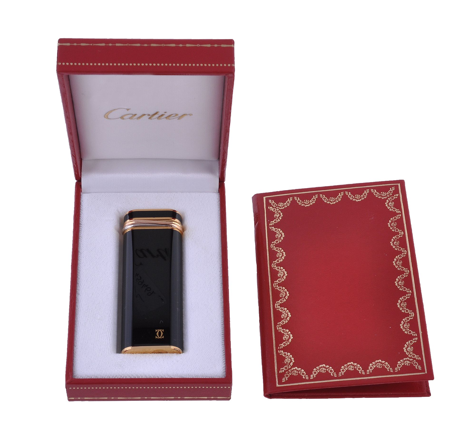 Cartier, a black lacquer lighter, no E66281  Cartier, a black lacquer lighter,   no E66281, the - Image 2 of 2