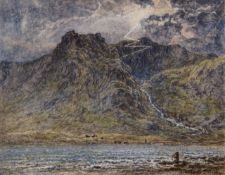 Thomas Danby (1818-1886) Loch Idwal; LLancharne Castle, South Wales, A pair, pencil and