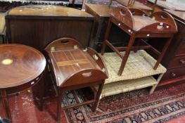 * A George III mahogany serpentine sideboard and an Edwardian style circular occasional table, two