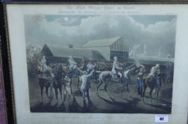 J. Harris after Henry Alken The First Steeple Chase on Record Four hand coloured engravings 34.5cm x