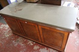 * A George III mahogany side cabinet (with later marble top) 165cm wide