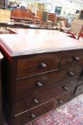 A Victorian mahogany chest with two short and three long drawers