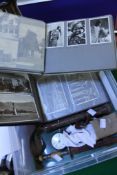Two war campaign photograph albums of India and South Africa, collection of medals, a leather