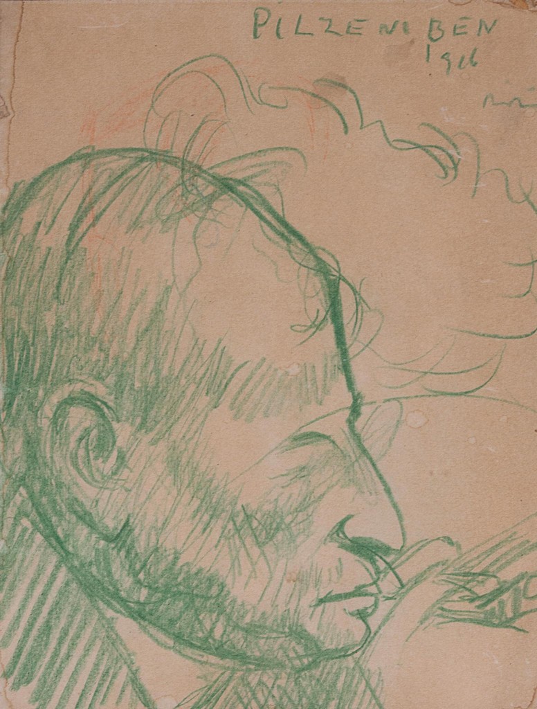 József Rippl-Rónai (1861-1927) Head study, Green and red pencil, on notepaper Signed, inscribed - Image 3 of 3