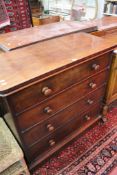 A Victorian mahogany chest with four long drawers 109cm wide