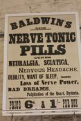 Baldwin`s letterpress advertising posters, Nerve Tonic Pills, Bilious & Liver Pills and Kidney &