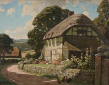 William Gunning King (1853-1940) An old English house Oil on canvas Signed lower left 41cm x 51cm (