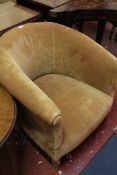 * A modern upholstered tub chair and and two occasional tables  Best Bid