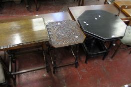 A mixed lot to include a Victorian oak side table, Victorian child’s chair, standard lamp and a