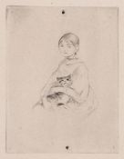 Berthe Morisot (1841-1895) La Fillette au Chat (Julie Manet) Drypoint with plate tone, on wove