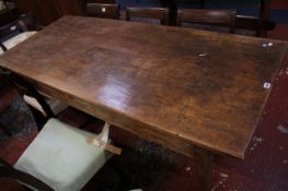 An Indonesian stained, teak dining table 194cm extended