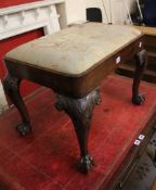 An 18th century style walnut dressing stool