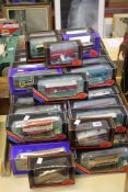 Forty seven 1:76 scale diecast models of Exclusive First Editions of buses.