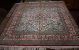 A silk Tabriz modern rug 124 x 122cm