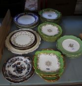 A quantity of assorted china plates, to include: Coalport, Cauldron China, Wedgwood, Noma pattern