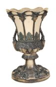 A large stoneware pedestal jardiniere, moulded in relief with fruiting vine, approx. 112cm high