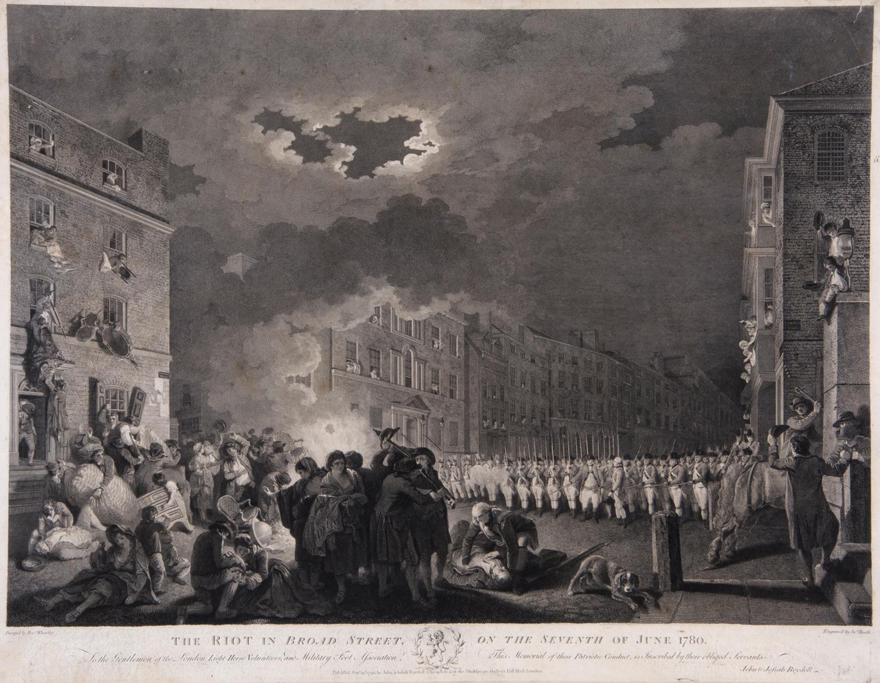 After Francis Wheatley The Riot in Broad Street, on the Seventh of June, 1780 Engraving, by James - Image 5 of 6