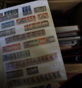 [Stamps] - Eight albums of mostly Commonwealth stamps.