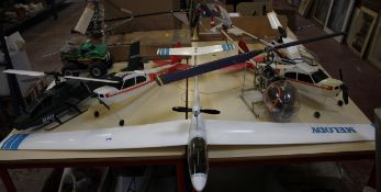 A quantity of loose, built or partially built model aeroplanes, helicopters, boats and some loose